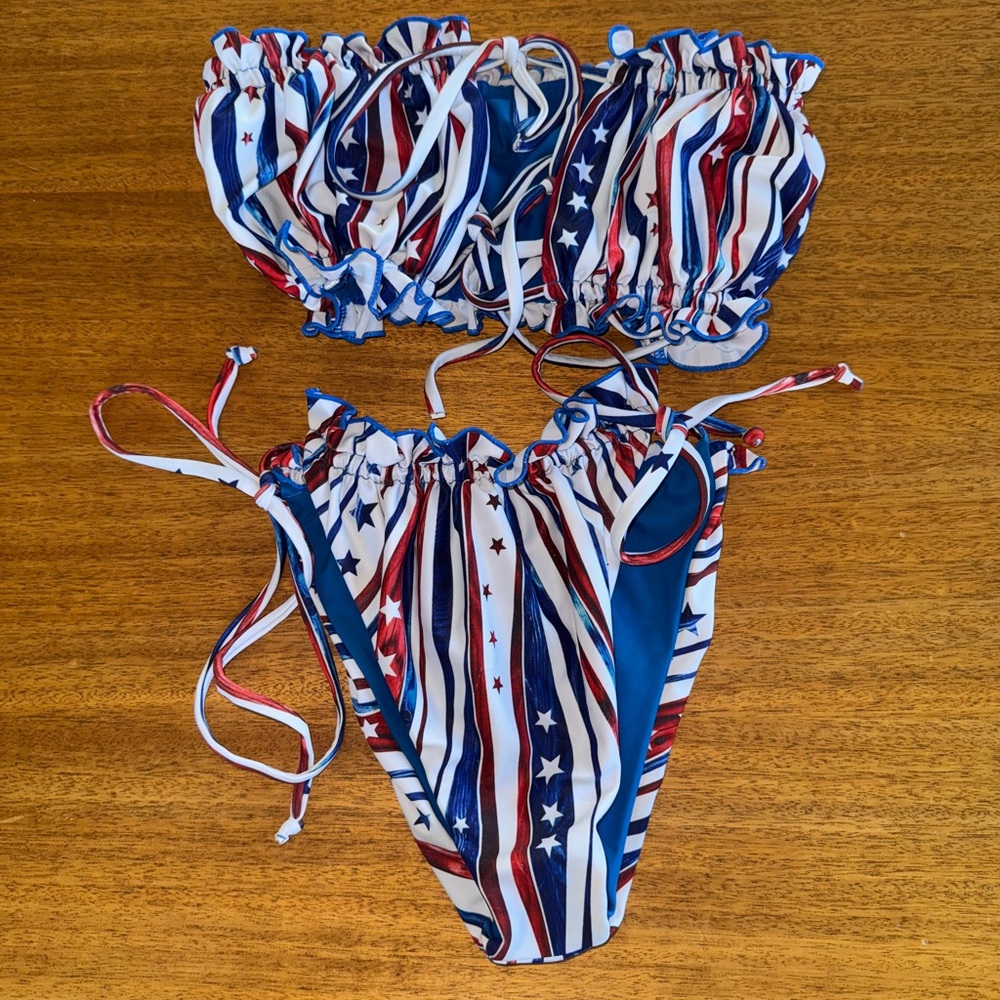 Women’s Patriotic Striped Bikini